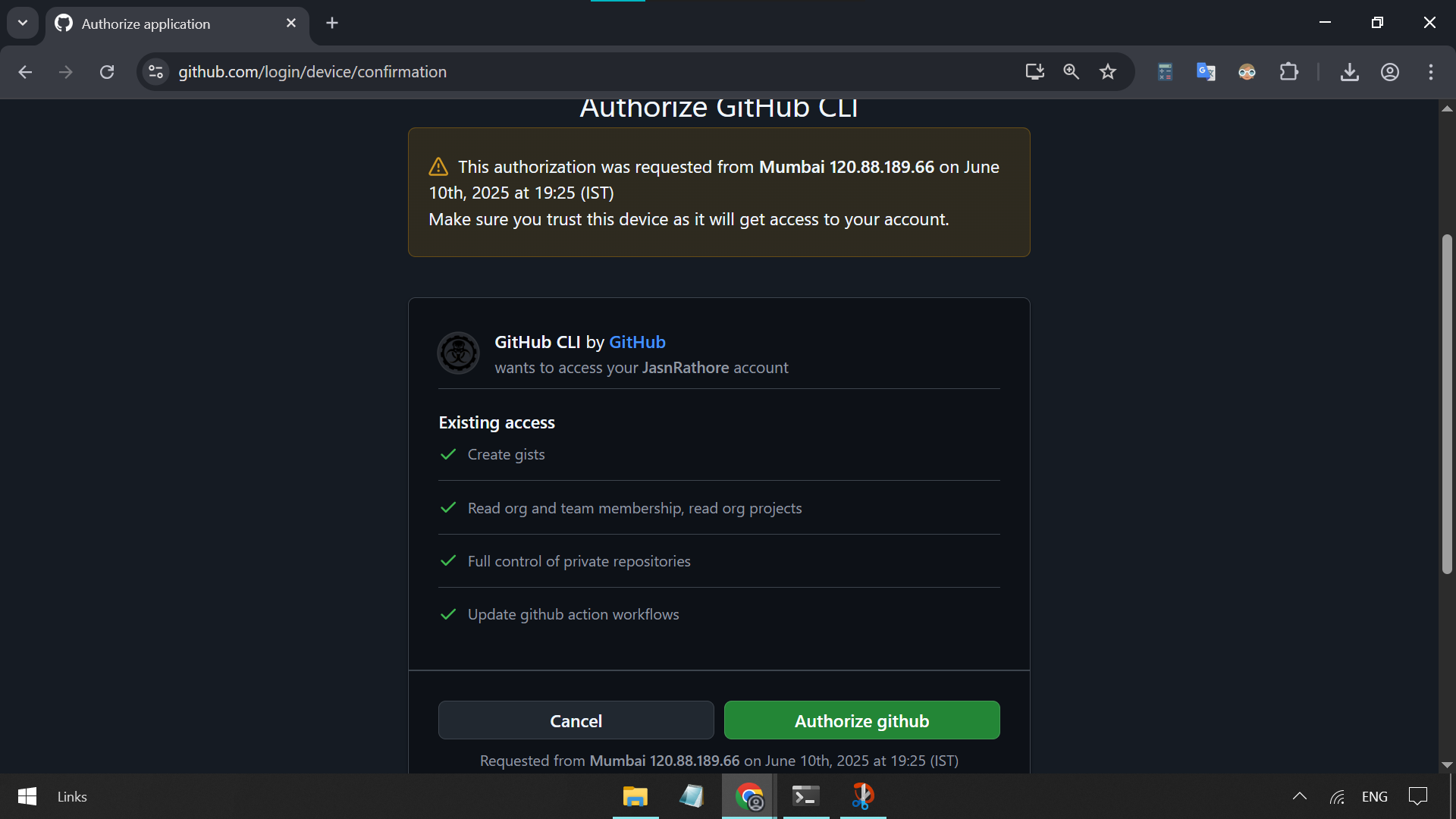Authorize GitHub CLI Authorize GitHub CLI